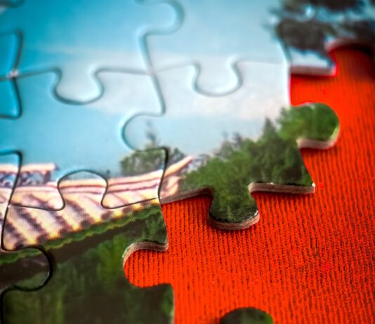 일상 속에서 실천하는 뇌건강, 작지만 확실한 변화 만들기 a piece of a puzzle with a picture of a bridge on it